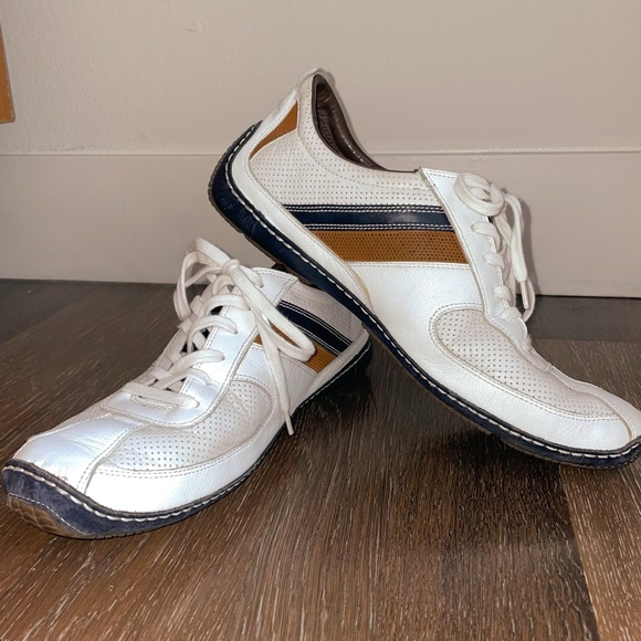 Cole Haan X Nike Air Men's White and Brown Leather Driving Shoes 12 - Picture 2 of 7